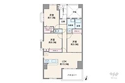 エンゼルハイムリバーサイド武庫川 3LDKの間取図画像