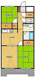 レイ前田 3DKの間取図画像