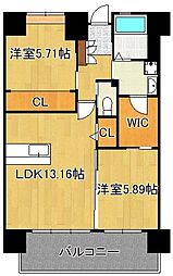 レジェンド高見 2LDKの間取図画像