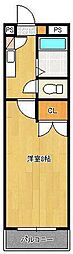 ニューシャトル八幡 1Kの間取図画像