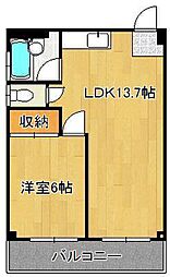 パルコチェントラーレ 1LDKの間取図画像