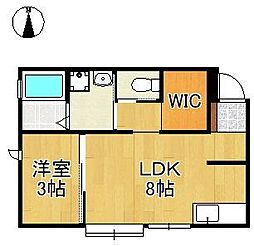 北九州市戸畑区千防3丁目アパート 1LDKの間取図画像