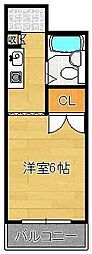 ロイヤルステイ 1Kの間取図画像