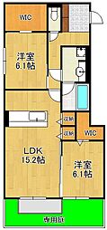DROOM八幡駅前 2LDKの間取図画像
