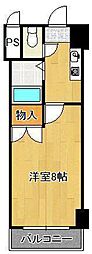 アリビオ八幡 1Kの間取図画像