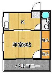ディアコート 1Kの間取図画像