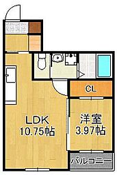 BRAVEBASE元宮 1LDKの間取図画像