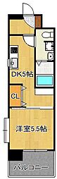アースコート桜通り 1DKの間取図画像