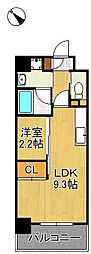 サンシャイン・プリンセス八幡駅前 1LDKの間取図画像