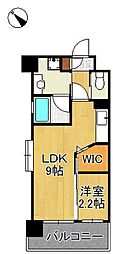 サンシャイン・プリンセス八幡駅前 1LDKの間取図画像