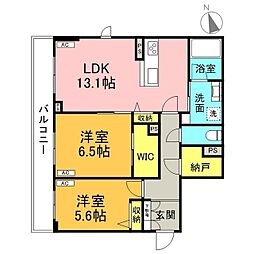 メゾン プルミエール 2LDKの間取図画像