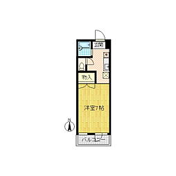 ハファダイパレス 1Kの間取図画像