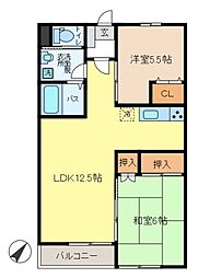 サンハイム 2LDKの間取図画像
