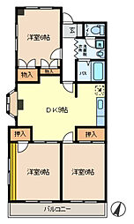 臼倉マンション 3DKの間取図画像