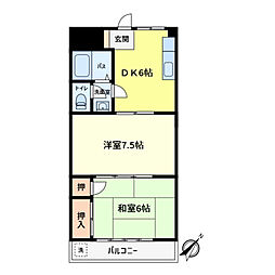 キャステール戸ケ崎 2DKの間取図画像