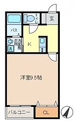 シャルール・メゾン 1Kの間取図画像