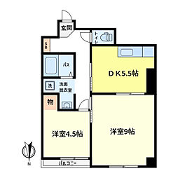 ユニレジデンス金町 2DKの間取図画像