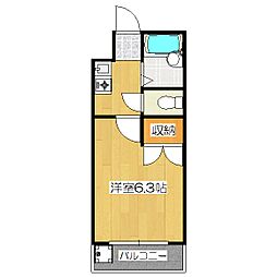 ヴィラ樅の木 1Kの間取図画像