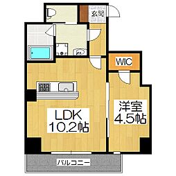 ザ・ガーネットスイートレジデンス山科駅前 1LDKの間取図画像