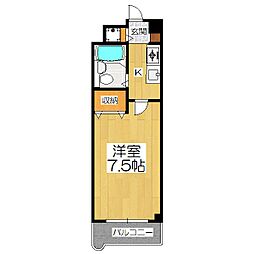 四ノ宮コート 1Kの間取図画像