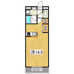 グランディール ワンルームの間取図画像
