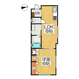EARTH醍醐 1LDKの間取図画像