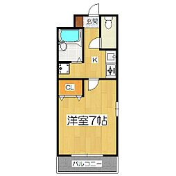 パルデンス洛東 1Kの間取図画像