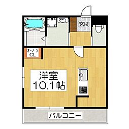 仮)東九条西明田町計画 ワンルームの間取図画像
