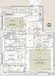 ～2025年9月築～アトラス麻布台201号室 2LDKの間取図画像