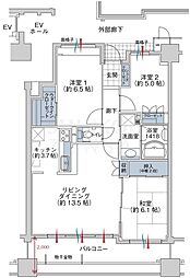 サーパス神明町 3LDKの間取図画像