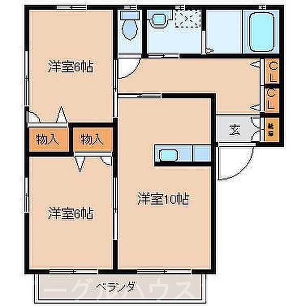 メゾンフィーユ　I 102｜福岡県朝倉市牛木(賃貸アパート2LDK・1階・54.81㎡)の写真 その2