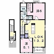 J＆EサウスクレメントII 205 ｜ 福岡県小郡市大崎1100番地1（賃貸アパート2LDK・2階・58.70㎡） その2