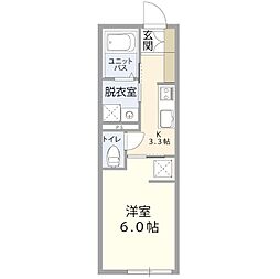 クランク小郡 1階1Kの間取り
