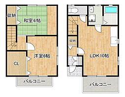 ウッドベル須川 2LDKの間取図画像