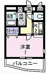 ハイパレス2 1Kの間取図画像