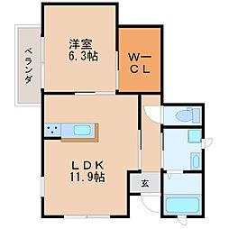アヴァンセ2 1LDKの間取図画像