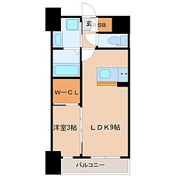 ライフフィールド二日市駅前 1LDKの間取図画像