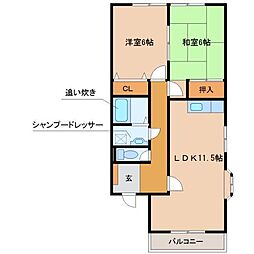 ホープヒルズオガミ7 2LDKの間取図画像