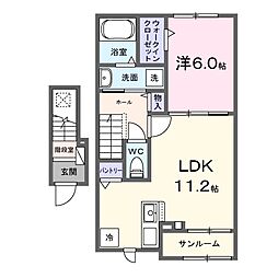 ピエモンテ 愛宕 1LDKの間取図画像