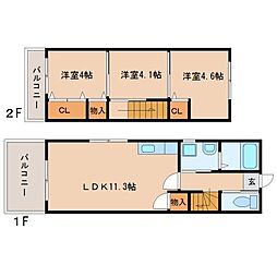 さくら2ハイツ 3LDKの間取図画像