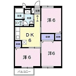 プレジール壱番館 3DKの間取図画像
