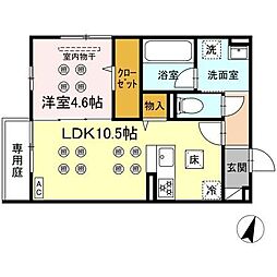 TORISIA STAGE小郡駅南 1LDKの間取図画像