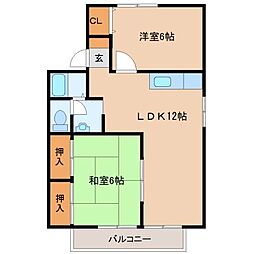 レジデンス南浦 2LDKの間取図画像