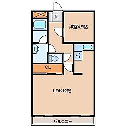 アビタシオン夜須 1LDKの間取図画像