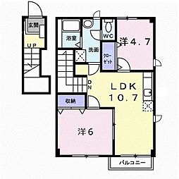 ラヴィアンローズ 2LDKの間取図画像