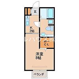 サングリーン高島 1Kの間取図画像