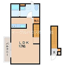 Baloni壱番館 ワンルームの間取図画像