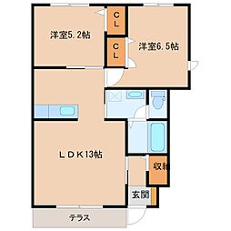 メゾンドアンリミール2A 2LDKの間取図画像