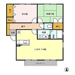 カメリア 2LDKの間取図画像