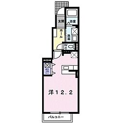 ラフレシール・ベルメゾンA 1Kの間取図画像